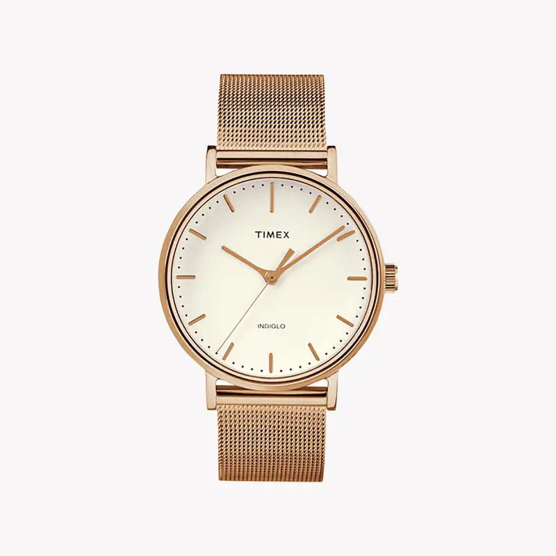 Timex Women's Rose Gold Watch, Off White Dial | Tw2r26400-0