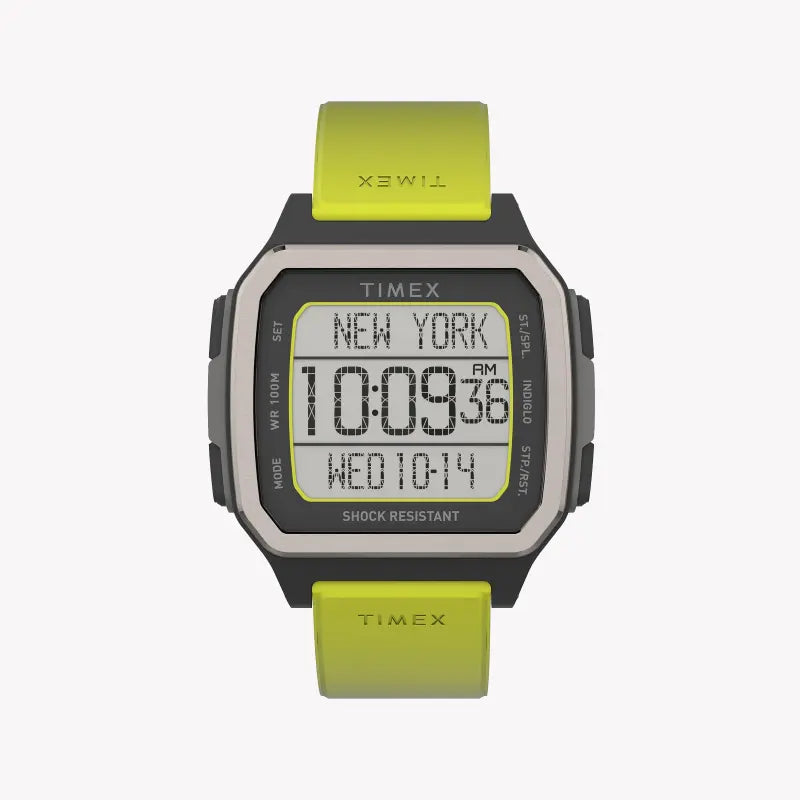Timex Men's Green Silicone Watch, Digital Dial | Tw5m28900-0
